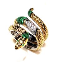 Ring Ti Sento Milano Woman in Silver Malachite